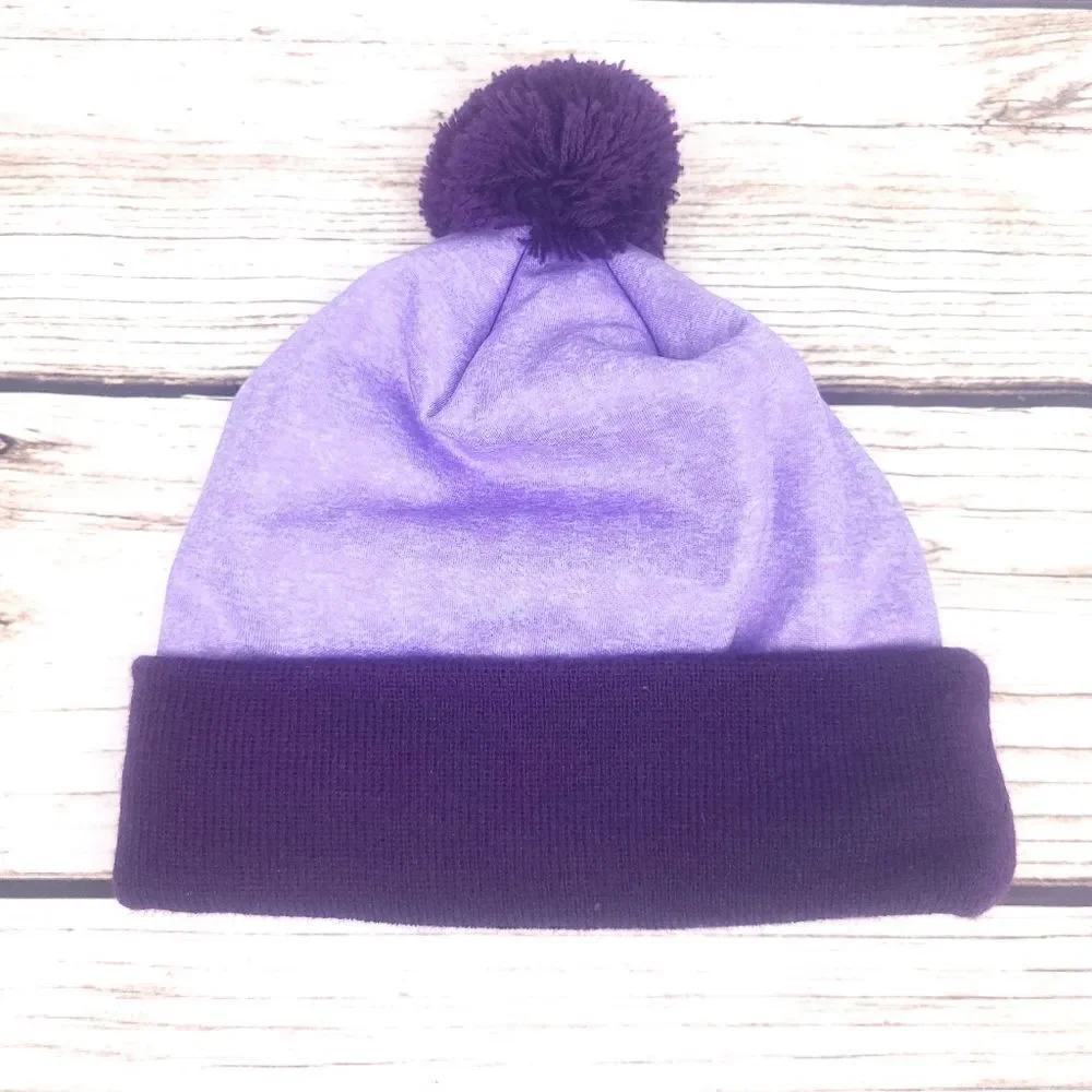 Nike Purple Beanie Hat with Pom Pom